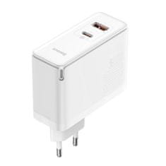 BASEUS Brza punjač Baseus GaN5 Pro, USB-C + USB, 100W, s kabelom, bijela boja