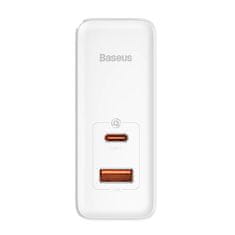 BASEUS Brza punjač Baseus GaN5 Pro, USB-C + USB, 100W, s kabelom, bijela boja