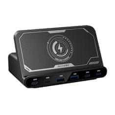 Blitzwolf Blitzwolf BW-S27 160W punjač, 2xUSB-A, 4xUSB-C, bežično punjenje (crni)