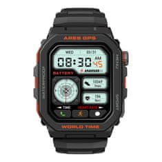 ZEBLAZE Pametni sat Zeblaze Ares GPS - Crni, sportski dizajn, vodootporan, više od 60 sportskih načina