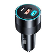 Choetech Punjač za auto Choetech TC0011 130W 2x USB-C 1x USB-A (crni)