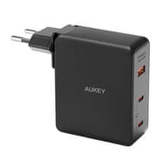 Aukey Aukey PA-B7O punjač, 140W GaN, 1xUSB-A, 2xUSB-C, crni