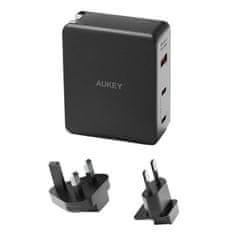 Aukey Aukey PA-B7O punjač, 140W GaN, 1xUSB-A, 2xUSB-C, crni