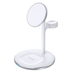 Choetech Bežični punjač za telefon 15W Choetech T585-F s 2u1 postoljem (bijeli)