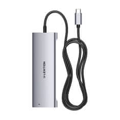 Lention Lention 8w1 Adapter/HUB 1m - USB-C, HDMI, 4K@60Hz, brzi prijenos podataka, sivi