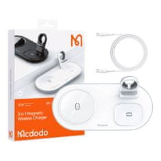 Mcdodo Bežični punjač Mcdodo CH-7062 3u1 15W za telefon, TWS i Apple Watch - bijeli