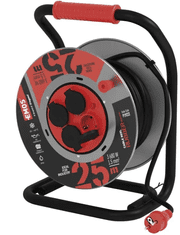 EMOS produžni kabel, 25 m, 4 utičnice, guma-neopren, 230 V, 1,5 mm2, vanjski, crni (P19222)