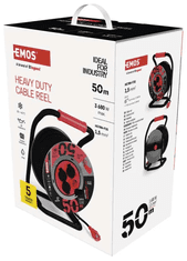 EMOS produžni kabel, 50 m, 4 utičnice, guma-neopren, 230 V, 1,5 mm2, vanjski, crni (P19223)