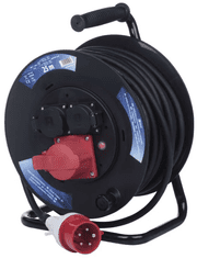 EMOS vanjski produžni kabel na kolut, 25 m, 3 utičnice, gumeni, 230V/400V, 1,5 mm2 (P192250)