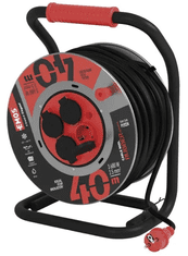 EMOS produžni kabel, 40 m, 4 utičnice, guma-neopren, 230 V, 2,5 mm2, vanjski, crni (P19224)
