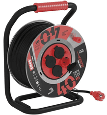 EMOS produžni kabel, 40 m, 4 utičnice, guma-neopren, 230 V, 2,5 mm2, vanjski, crni (P19224)