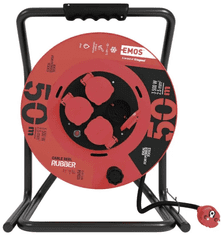 EMOS produžni kabel, 50 m, 4 utičnice, gumeni, 230 V, 2,5 mm2, vanjski, crni (P19221)