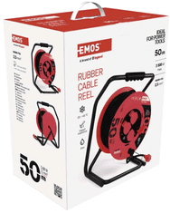 EMOS produžni kabel, 50 m, 4 utičnice, gumeni, 230 V, 2,5 mm2, vanjski, crni (P19221)