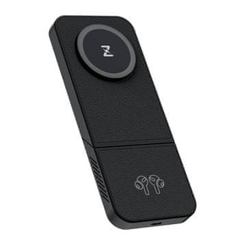 INVZI Bežična punjač INVZI MGF7B 3 u 1, 15W, crna - Ultraspora punjenja za iPhone, Apple Watch i AirPods