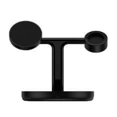 BASEUS Baseus Indukcijski punjač 3u1 15W MagSafe s postoljem - Crni