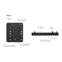 IcyBox IB-2915MSCL-C31 klon & dok postaja za M.2 NVME & SATA 2