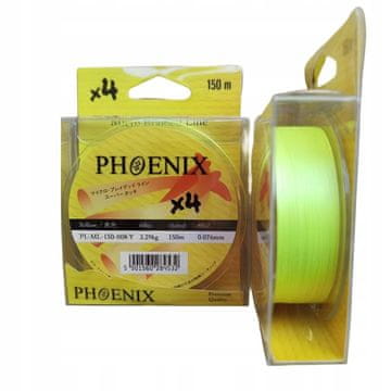 PHOENIX pletenica x4 okrugla FLUO ŽUTA 0,08 mm - 150 m