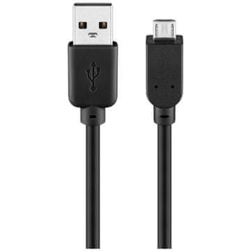 Goobay USB-A 2.0 na microUSB (Type B) Hi-Speed 1,8m crni kabel za punjenje i prijenos podataka