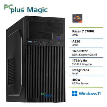 PCplus Magic Ryzen 7 5700G 16GB 1TB Windows 11 Home stolno računalo