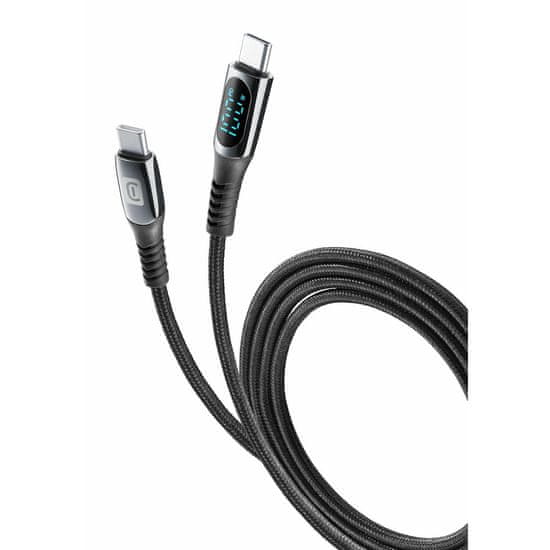 CellularLine USB-C na USB-C kabel, 5A, digitalni zaslon, 2 m (USBDATADISC2CTAB2K)