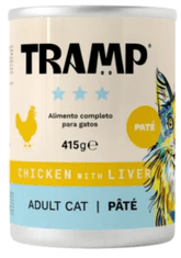 Tramp Pašteta za odrasle mačke, piletina i jetra, 8 x 415 g