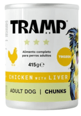 Tramp Komadići piletine s jetricom za odrasle pse, 8 x 415 g