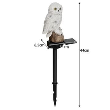 LAMPA GARDLOV Vrtna solarna svjetiljka - sova sa senzorom sumraka, 44 cm