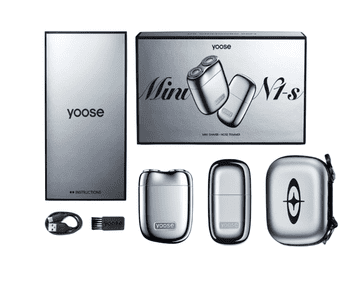 YOOSE Mini 2.0 komplet - brijač i trimer za nosne dlačice, srebrni