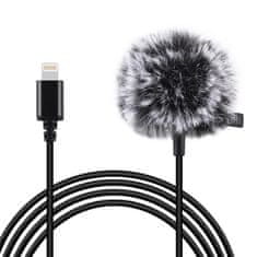 Puluz PU426 Lavalier mikrofon Lightning 1.5m, crno