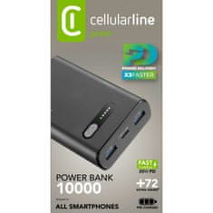 CellularLine Brza prijenosna baterija, 10000mAh, crna (PBFAST01PD10000K)
