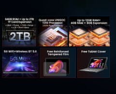 Blackview TAB 20 WIFI tablet, Gemini AI, 4GB + 64GB, IPS HD+, Android, GPS, +maska, sivi