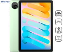 Blackview TAB 20 tablet, Gemini AI, 4GB + 64GB, IPS HD+, Android, GPS, +maska, zeleni