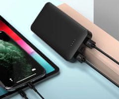 Platinet PMPB20SET 3u1 set powerbank + adapter 20W + kabel 100cm, 20.000mAh, PD, crna