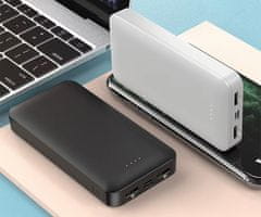 Platinet PMPB20SET 3u1 set powerbank + adapter 20W + kabel 100cm, 20.000mAh, PD, crna