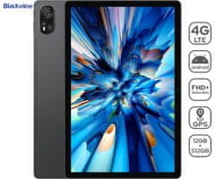 Blackview Mega 8 tablet, 4G, 12GB + 512GB, IPS FHD+, Dual SIM, GPS, +pribor, sivi