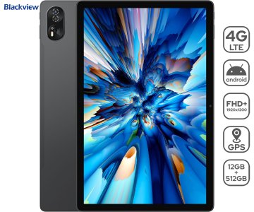 Blackview Mega 8 tablet, 4G, 12GB + 512GB, IPS FHD+, Dual SIM, GPS, +pribor, sivi