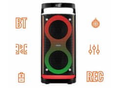 Manta SPK0601B100 Argos prijenosni karaoke zvučnik, BT, RGB LED, 100 W