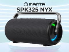 Manta SPK325 NYX Prijenosni Boombox zvučnik, BT 5.3, 80W, TWS, RGB LED, IPX4