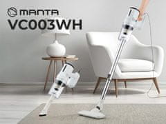 Manta VC003WH uspravni usisavač, 2u1, 600 W, posuda od 1 l, 2 nastavka, + pribor, bijela (čisto bijela)