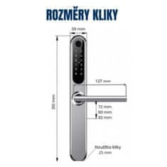 BOT Pametna ručka za vrata Tuya H1 ZigBee srebrna