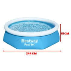 Bestway Napuhujući bazen 2,44 x 0,61 m 57448