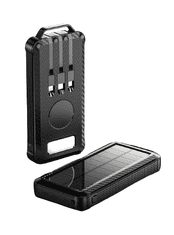 BOT Solarna power banka SP7 1 panel 10000mAh s kablovima crna