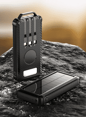 BOT Solarna power banka SP7 1 panel 10000mAh s kablovima crna