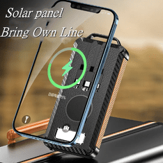 BOT Solarna power banka SP7 1 panel 10000mAh s kablovima crna
