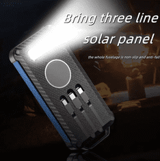 BOT Solarna power banka SP7 1 panel 10000mAh s kablovima crna