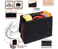 Black+Decker Organizator za prtljažnik automobila, 29 x 15 x 30 cm, crni