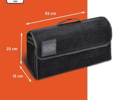 Black+Decker Organizator za prtljažnik automobila, 55x15x23cm, crni