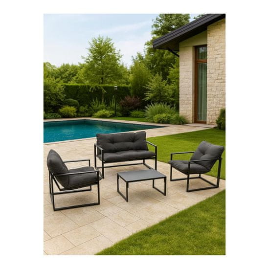 Denis Vrtna sofa garnitura 4-dijelna, čelik i PE
