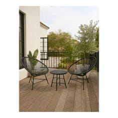 Denis Bistro set 3-dijelni, čelik, PE ratan