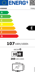 Hisense 75E8Q ULED TV, 189 cm, Smart TV
